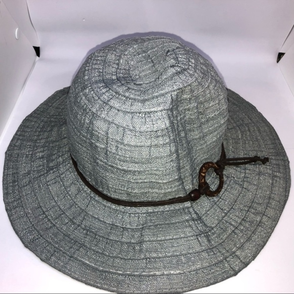 Elsie & Zoey Blue Hat Adjustable Headband Sun‎ Hat Packable Beach Vacation